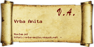 Vrba Anita névjegykártya
